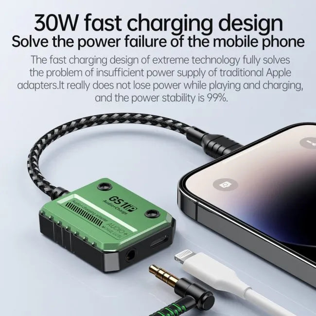 Plextone GS1 Lightning to 3.5mm gaming adapter for iPhone