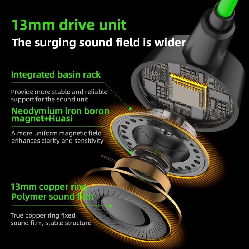 PIVA S6PRO app-controlled USB-C gaming earphones with virtual 7.1 surround sound