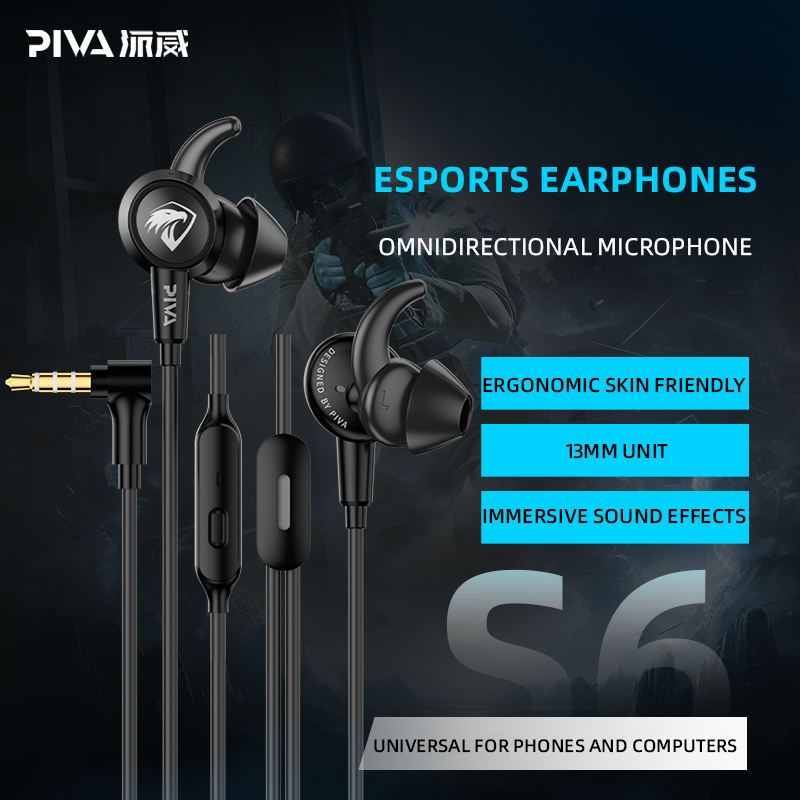 PIVA S6 Falcon 3.5mm Gaming Earphones with Microphone